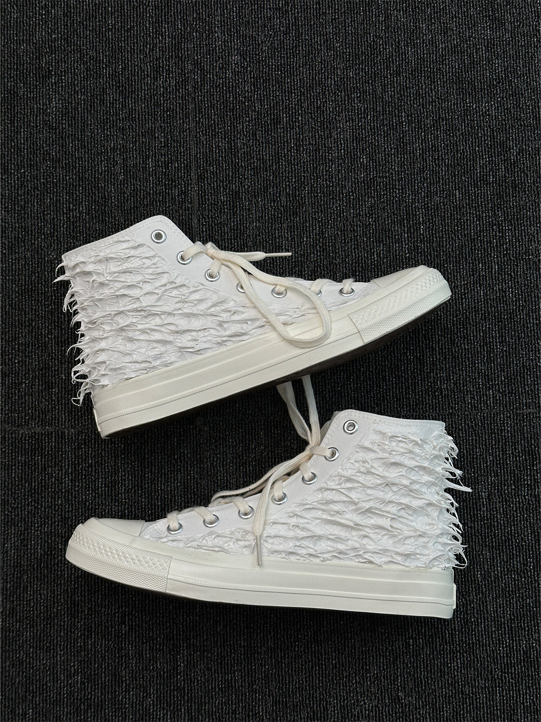 Silicone-Relief Platform High-Top Sneakers - View 5