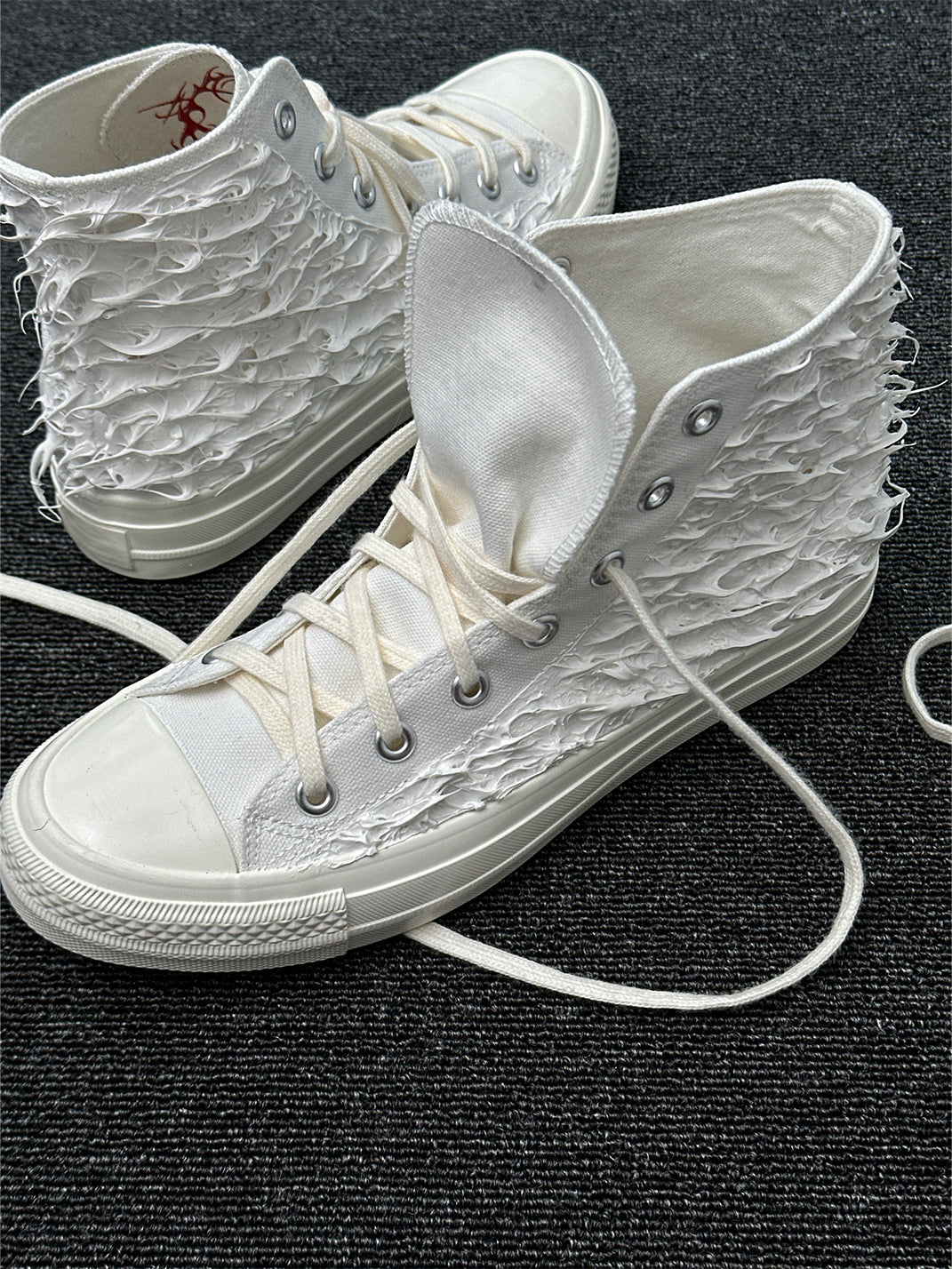 Silicone-Relief Platform High-Top Sneakers - View 8