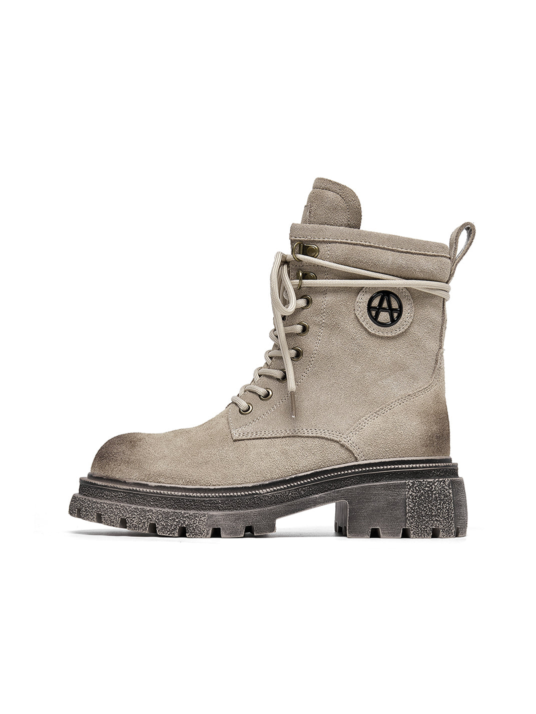 Brown Distressed Platform Combat Boots - View 16