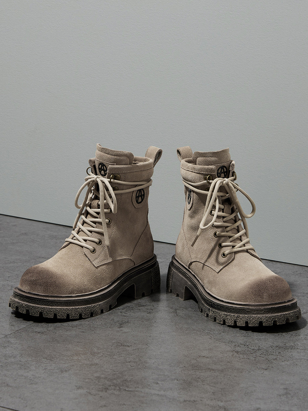 Brown Distressed Platform Combat Boots - View 22