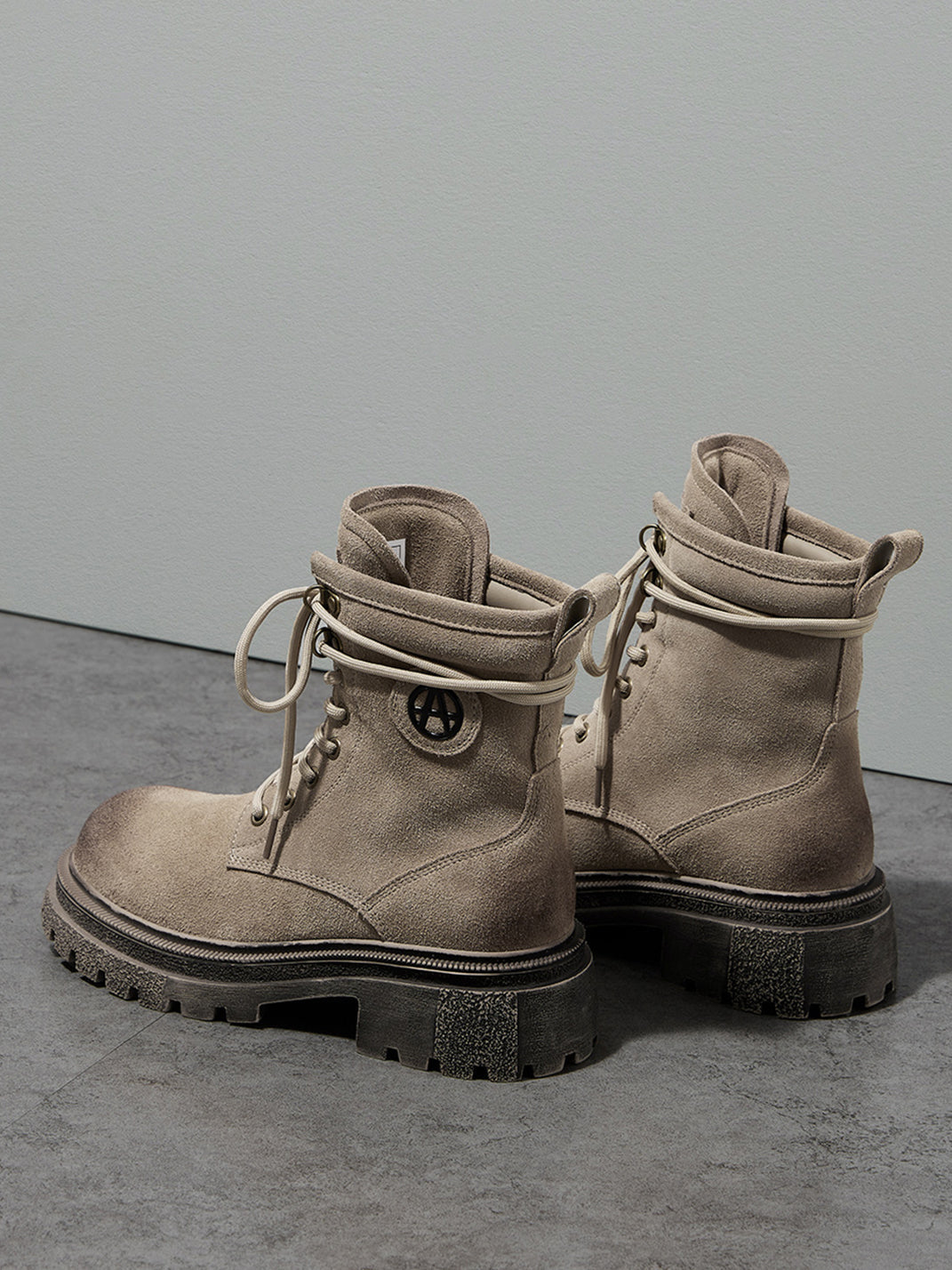 Brown Distressed Platform Combat Boots - View 23