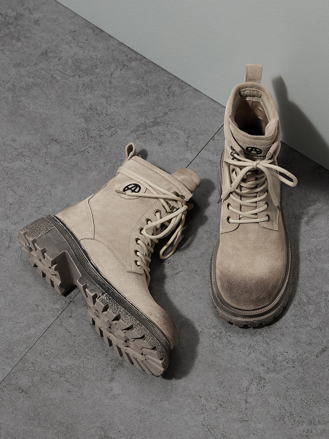 Brown Distressed Platform Combat Boots - View 24