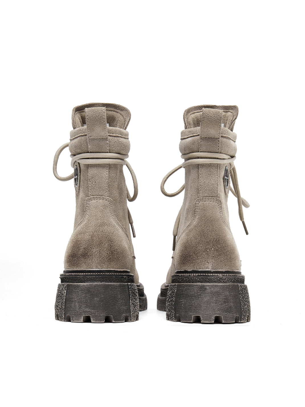 Brown Distressed Platform Combat Boots - View 27