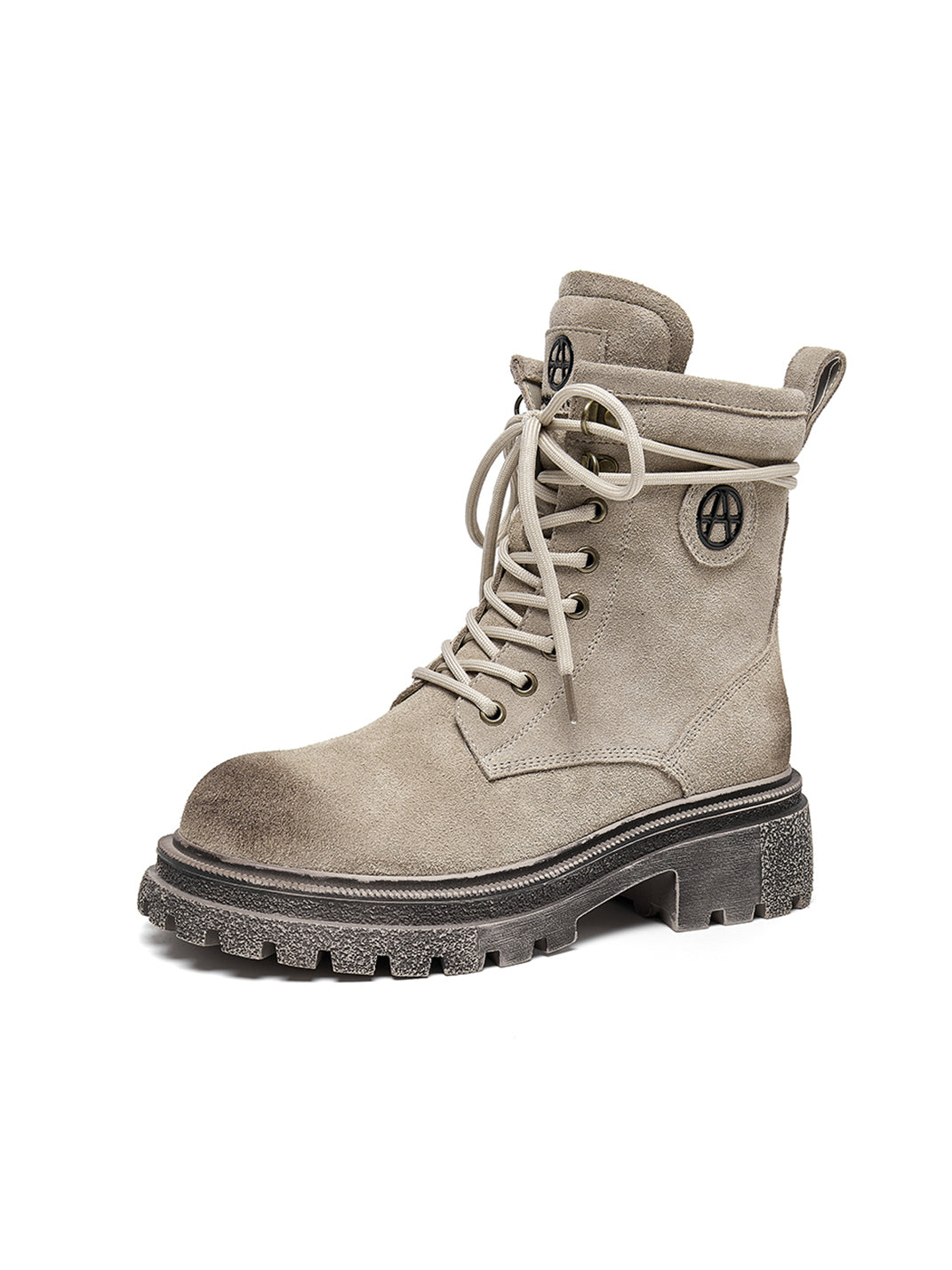 Brown Distressed Platform Combat Boots - View 28