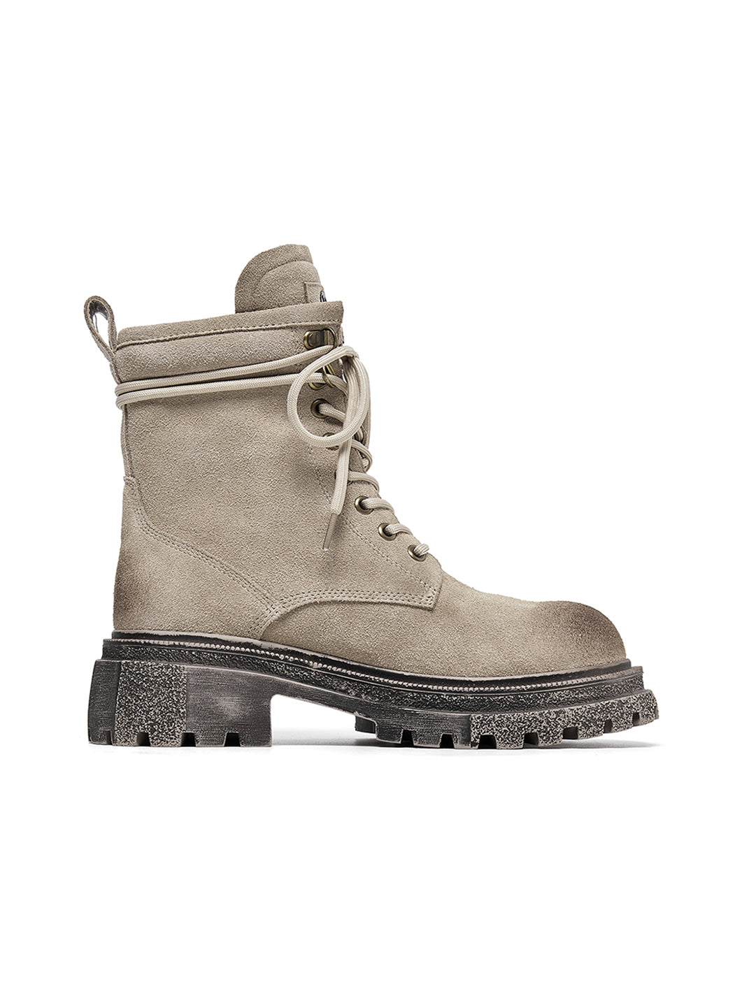 Brown Distressed Platform Combat Boots - View 29