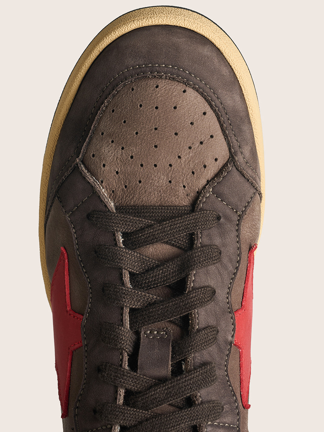 Brown Star Panel Retro Low-Top Sneakers - View 19