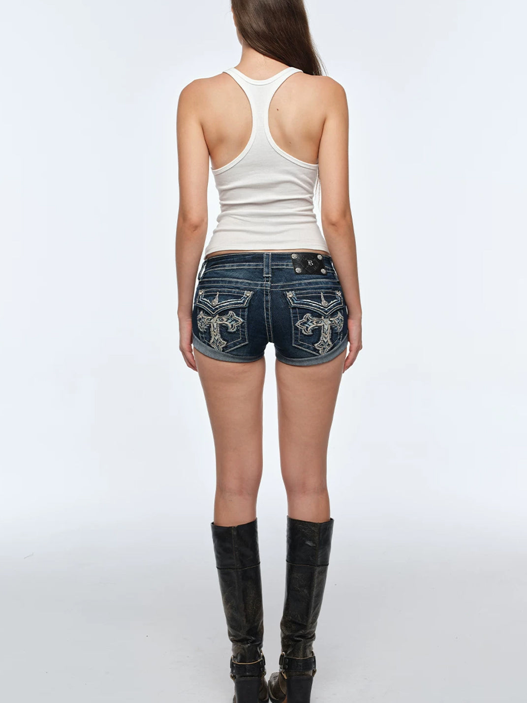 Cross-Graphic Racerback Tank Top - View 8