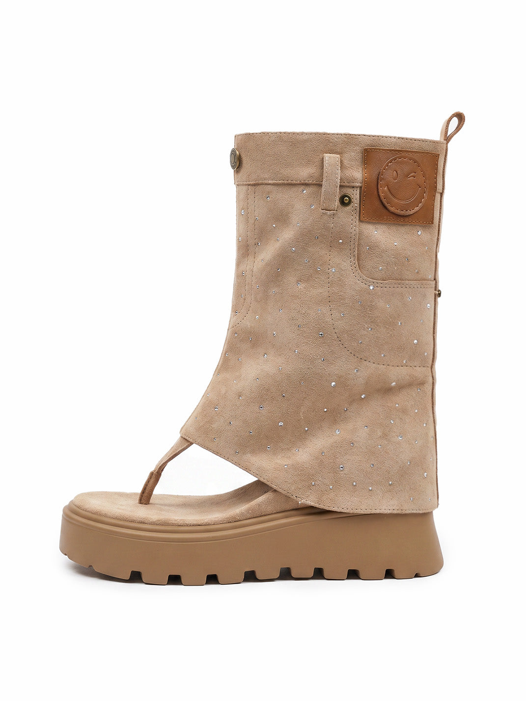 Thong Platform Knee-High Roman Sandal Boots - View 6