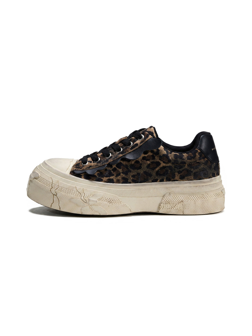 Leopard Distressed Platform Canvas Sneakers