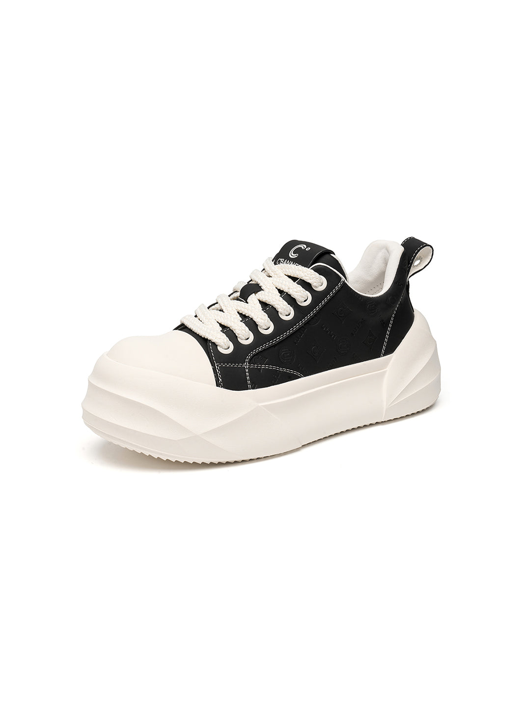 Black Geometric-Sole Platform Sneakers - View 11