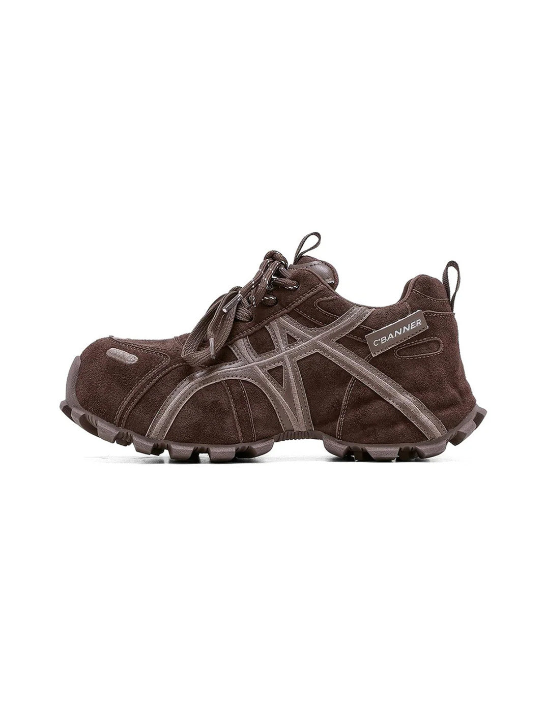 Brown Cross-Strap Trail Runner Sneakers