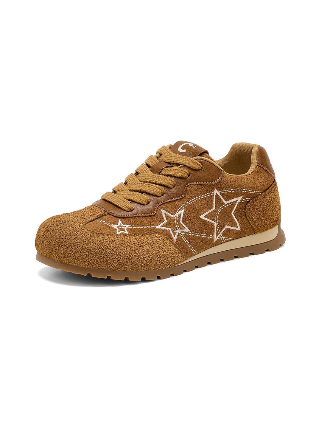 Camel Star-Embroidered Retro Low-Top Sneakers - View 7