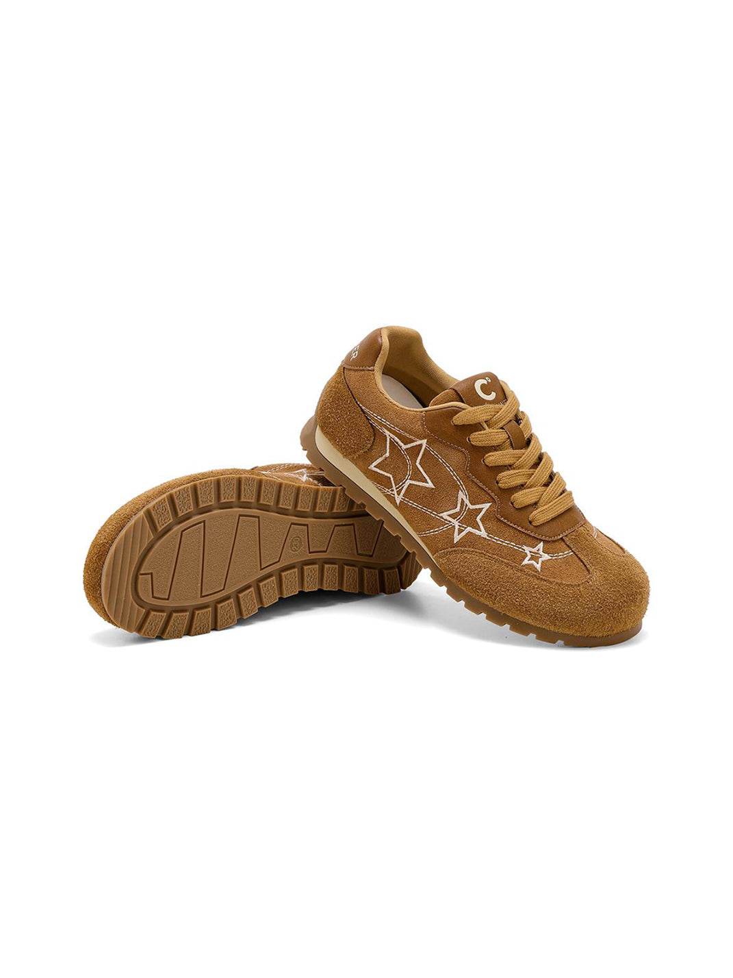Camel Star-Embroidered Retro Low-Top Sneakers - View 9