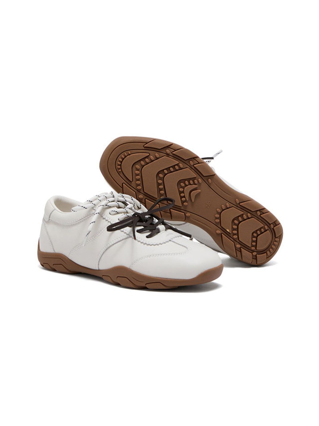 Ivory Double-Lace Gum-Sole Retro Trainers - View 10