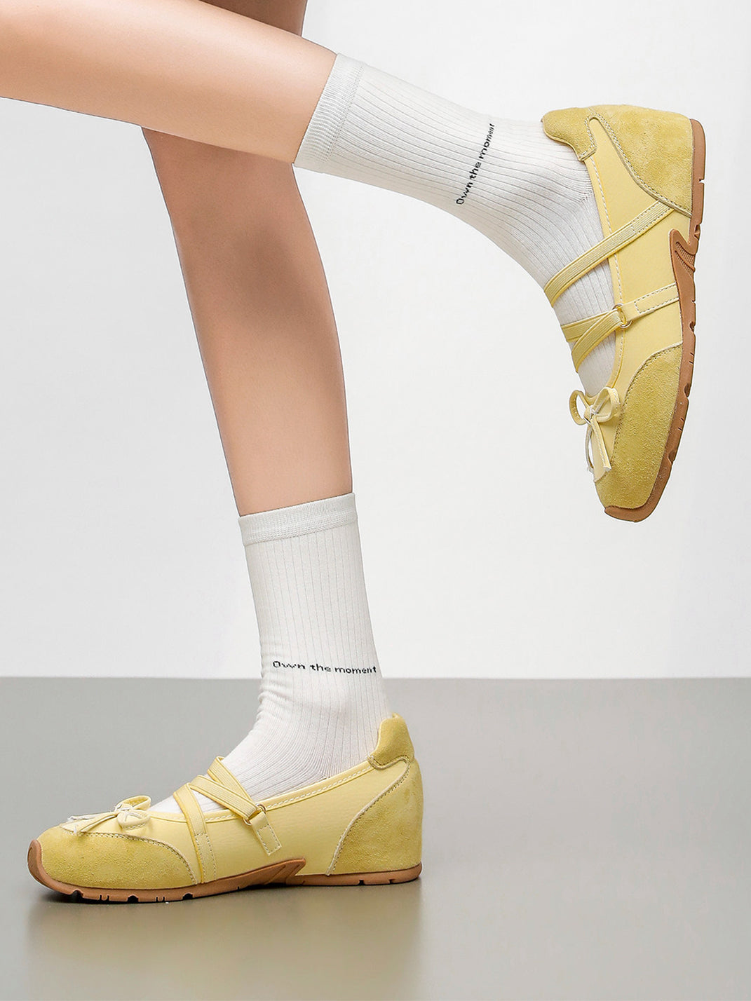 Sheer Mesh-Strap Mary Jane Ballet Flats - View 3