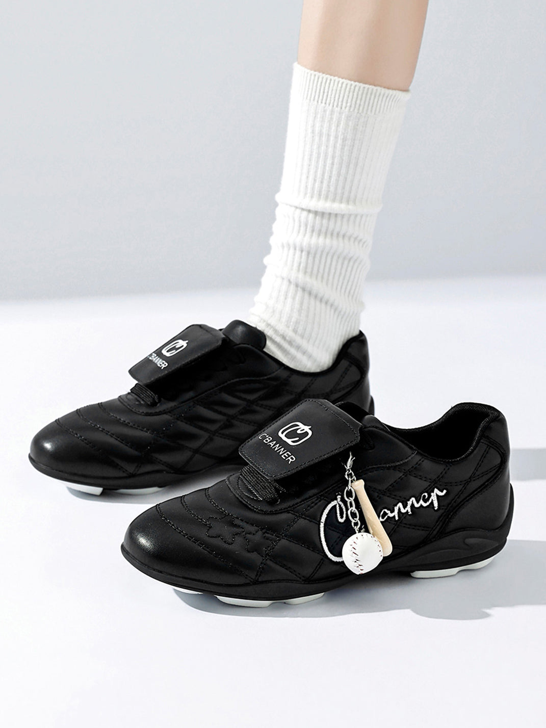 Black Patent Foldover-Tongue Retro Sneakers - View 6