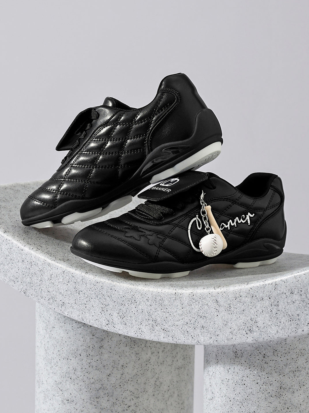 Black Patent Foldover-Tongue Retro Sneakers - View 13