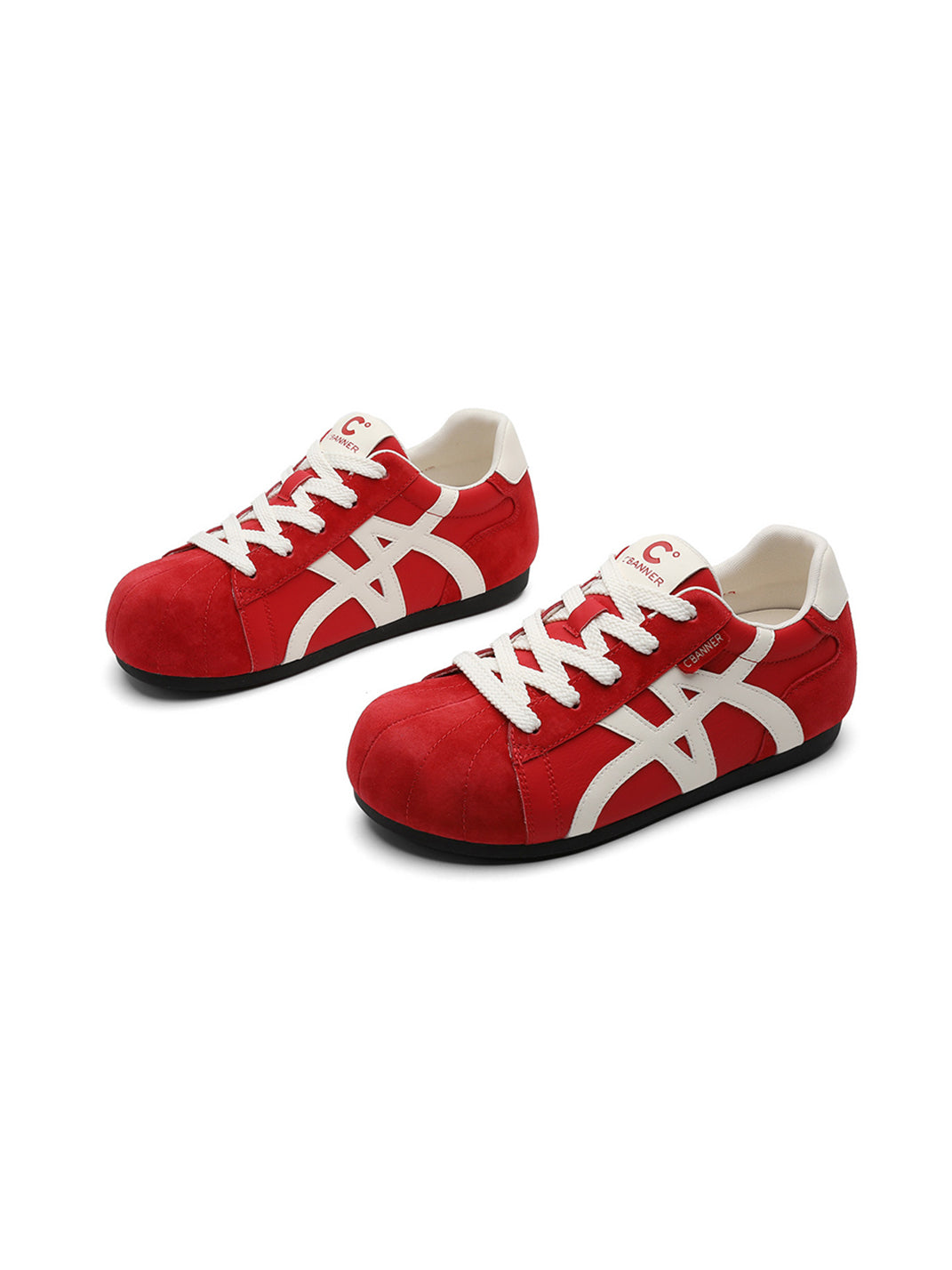 Leopard-Panel Gum-Sole Retro Trainers - View 12