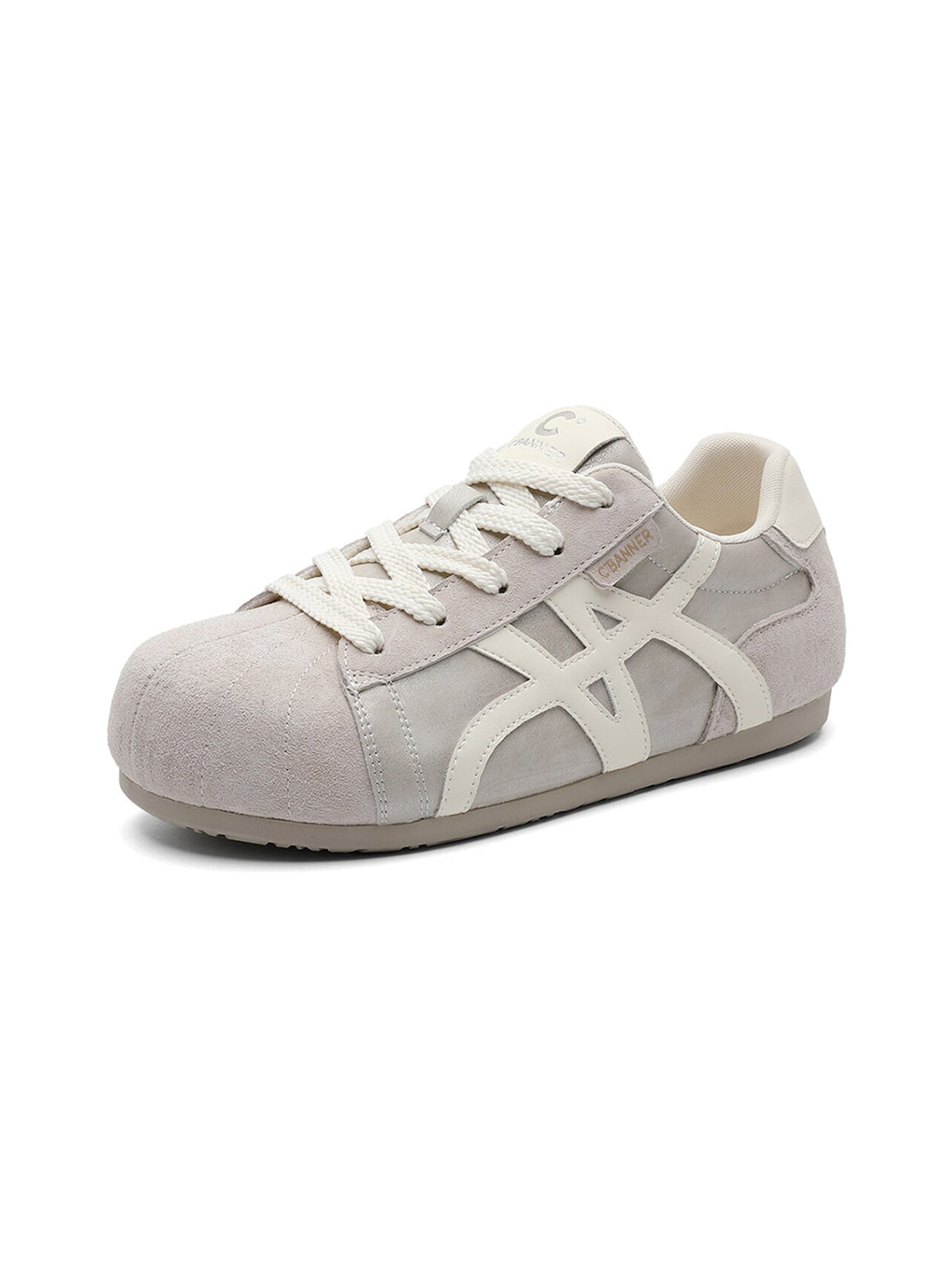 Leopard-Panel Gum-Sole Retro Trainers - View 18