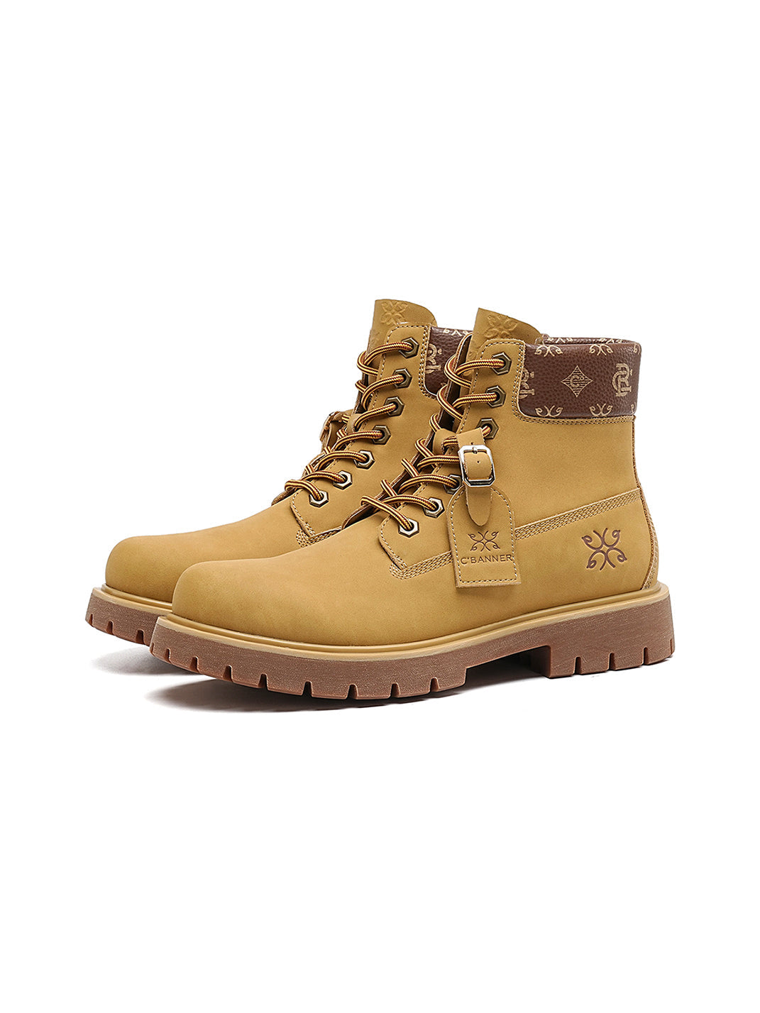 Wheat Contrast-Stitch Lug-Sole Work Boots - View 15