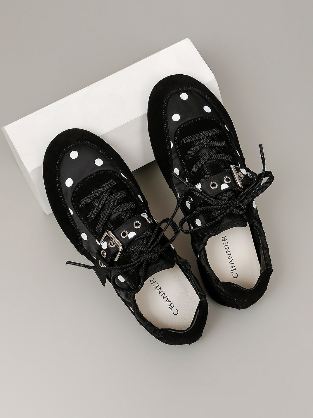 Polka-Dot Strap Low-Profile Ballet Sneakers - View 4