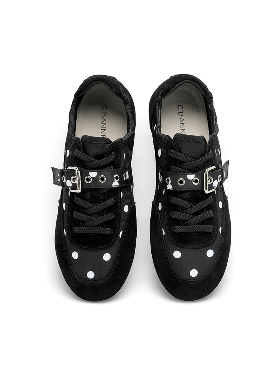 Polka-Dot Strap Low-Profile Ballet Sneakers - View 5