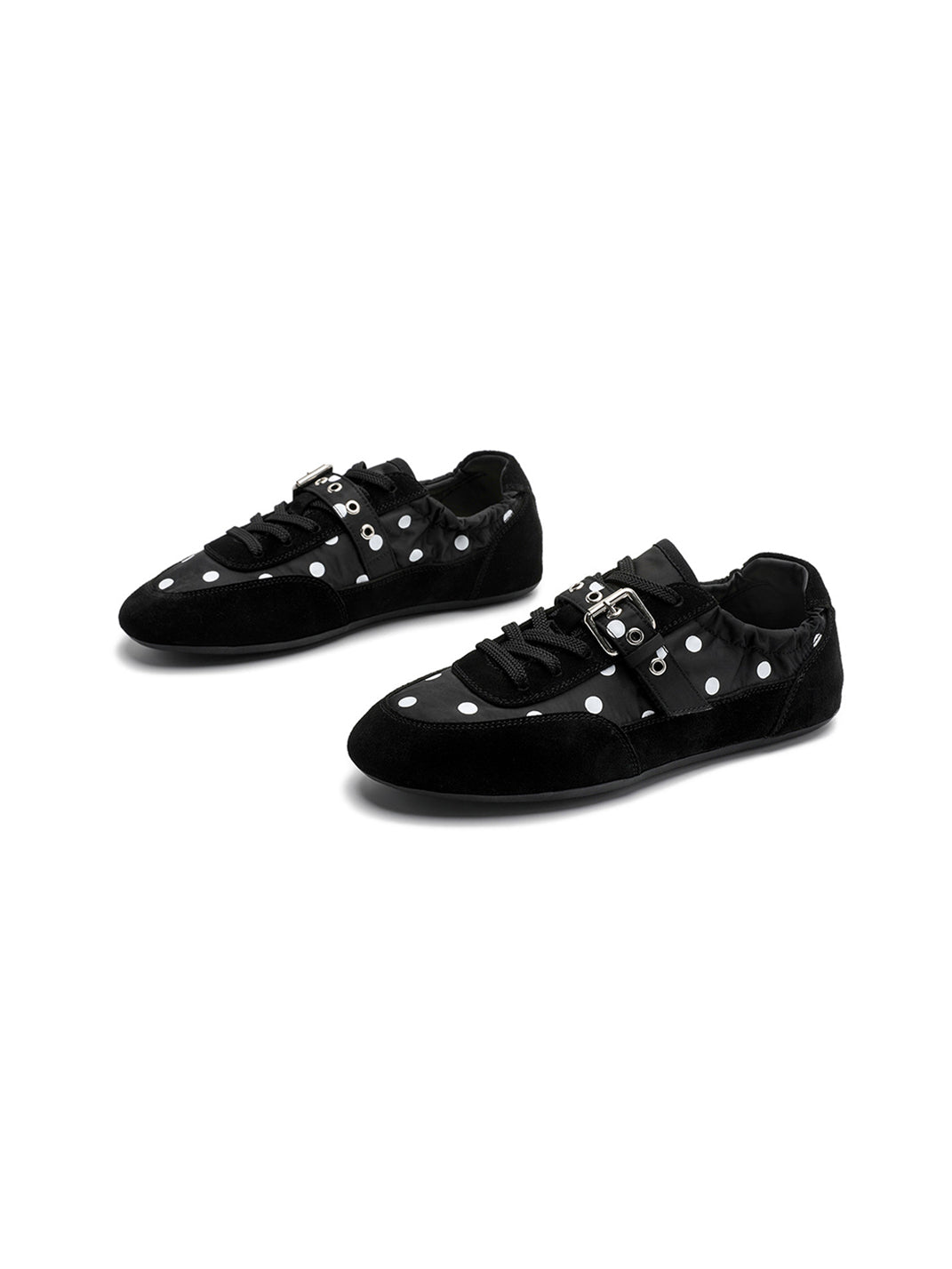 Polka-Dot Strap Low-Profile Ballet Sneakers - View 6