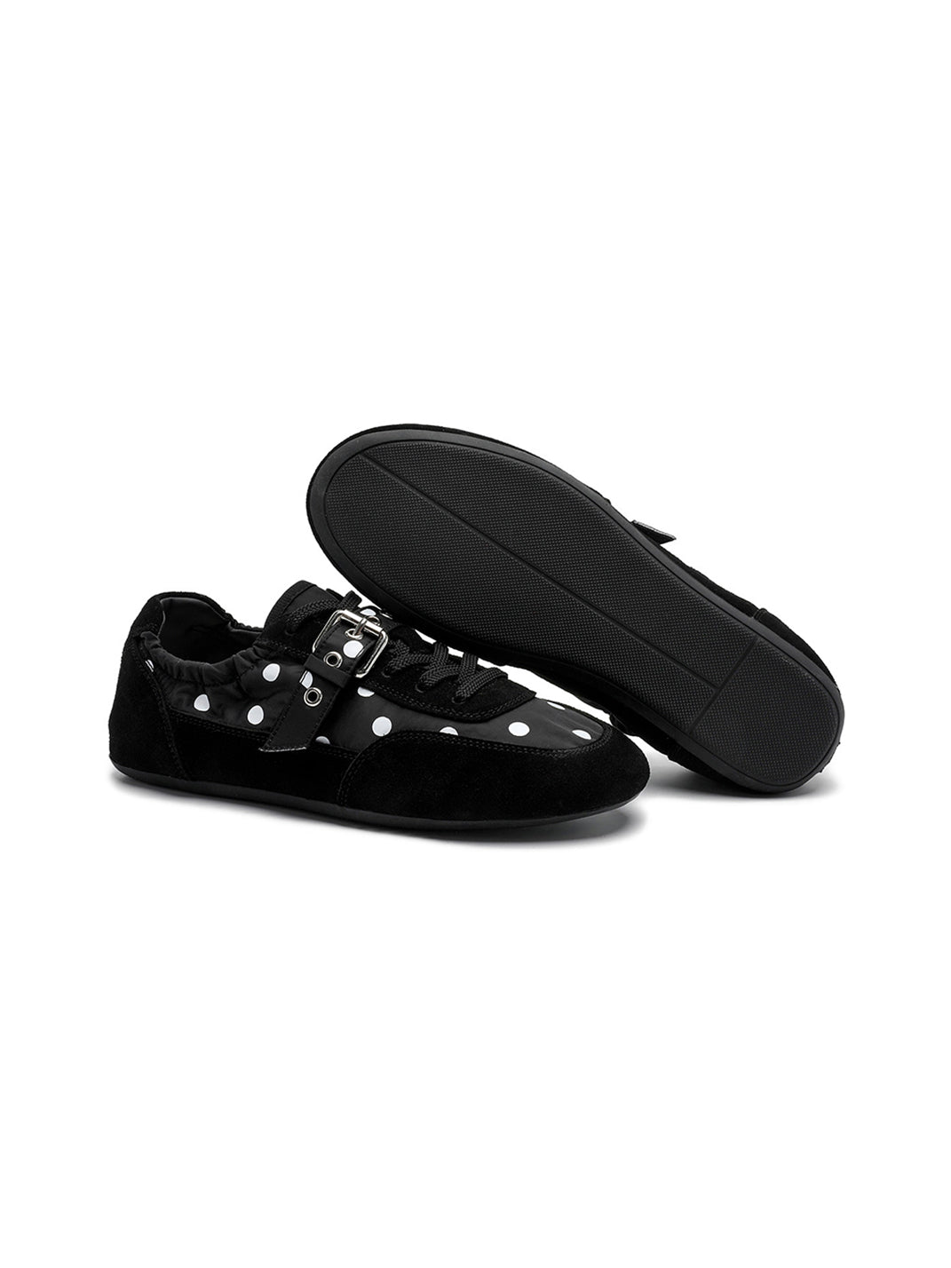 Polka-Dot Strap Low-Profile Ballet Sneakers - View 7