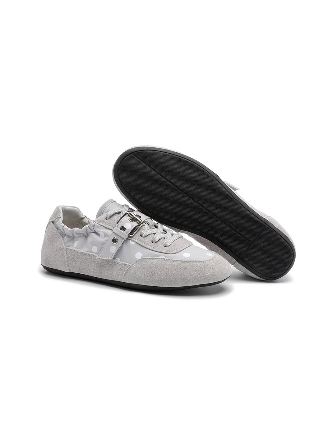 Polka-Dot Strap Low-Profile Ballet Sneakers - View 19