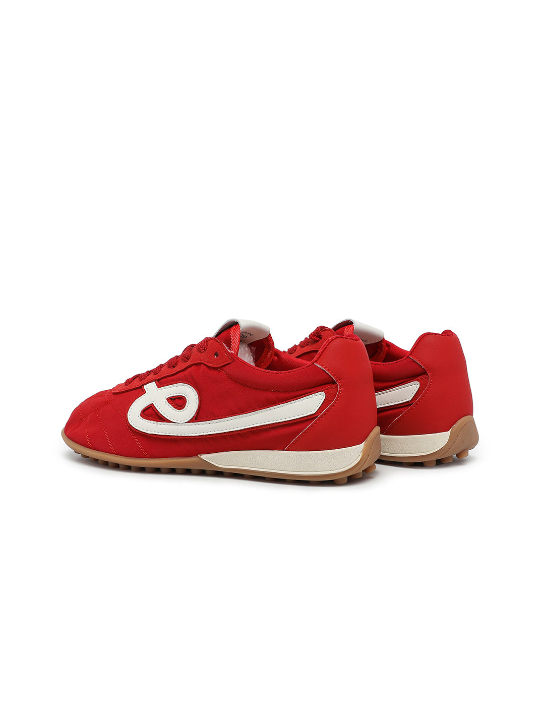 Crimson Quilted-Panel Gum-Sole Sneakers - View 17