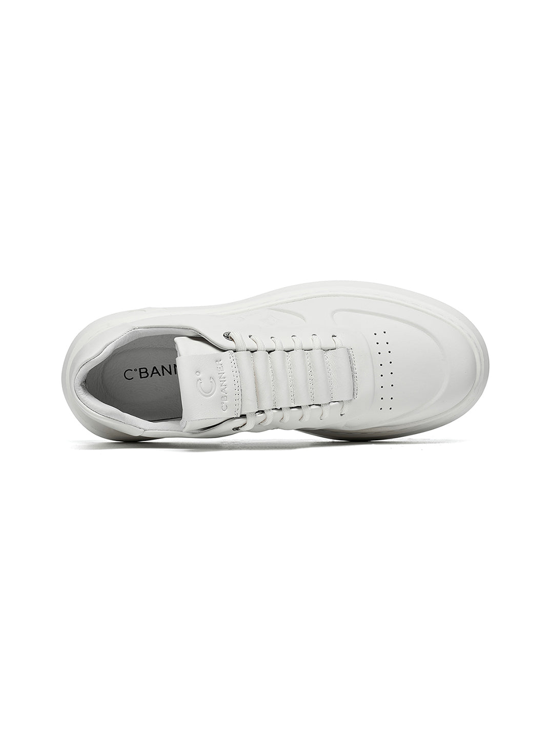 White Monogram-Texture Chunky Platform Sneakers - View 13