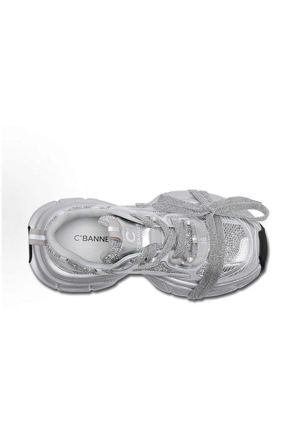 Rhinestone Silver Chunky Dad Sneakers - View 7
