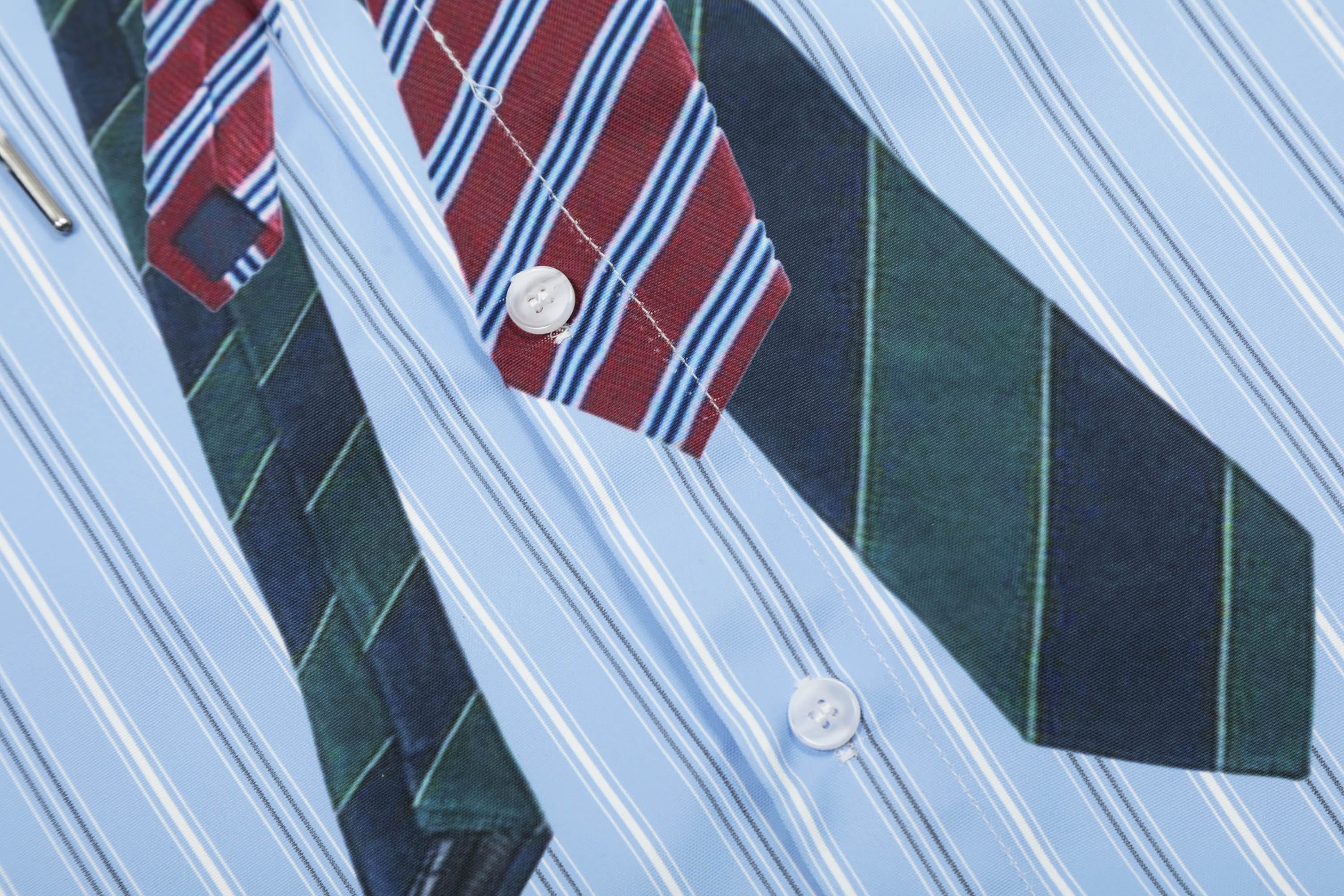 Striped Hoodie Shirt with Tie Print