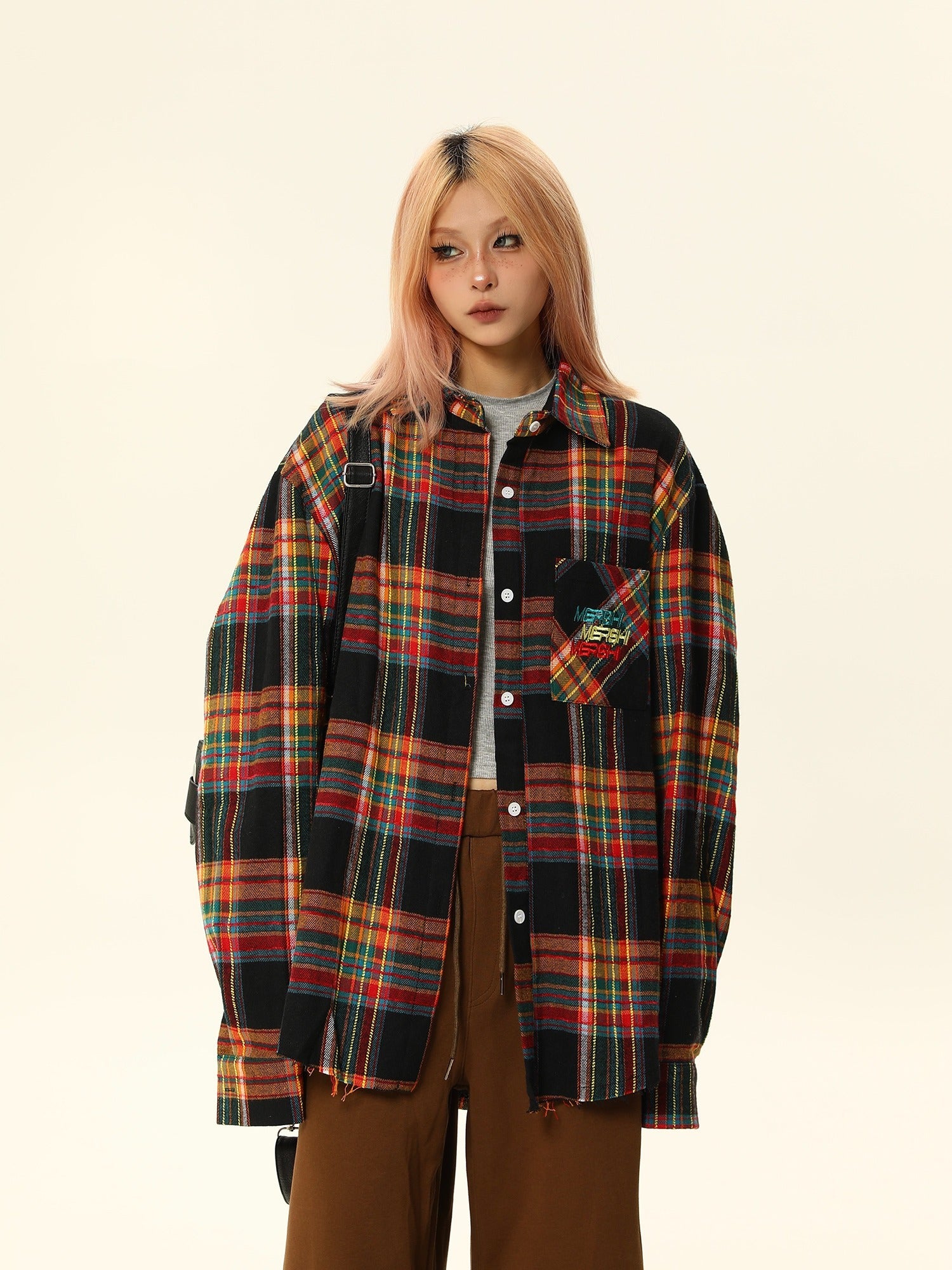 Oversized Vintage Plaid Flannel Shirt