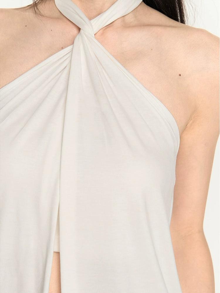 Twist Halter Neck Draped Top