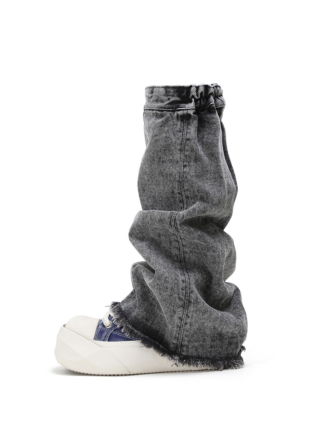 Denim Bare Look Washed Platform Sneakers