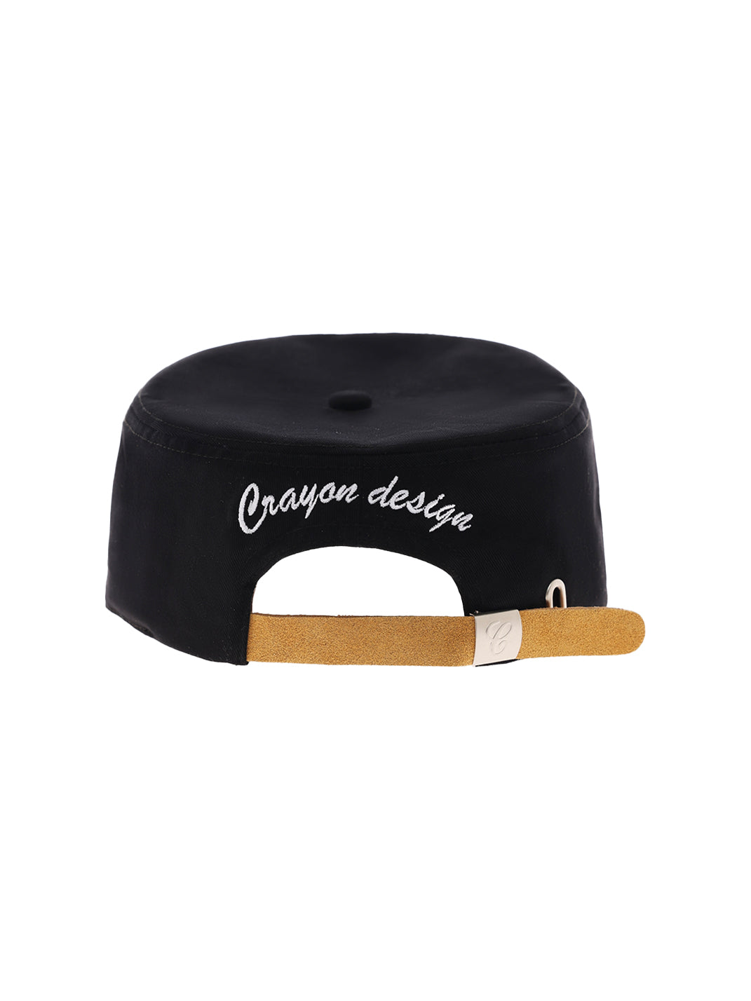 C-Embroidered Flat-Crown Cap - Black - Rear strap detail - view 6