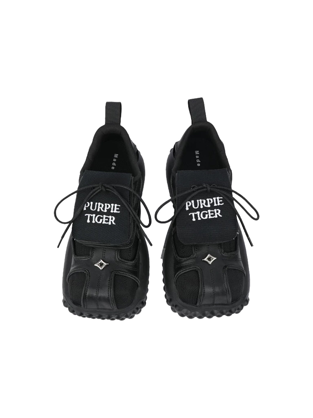 Foldover-Tongue Black Chunky Platform Sneakers - view 9