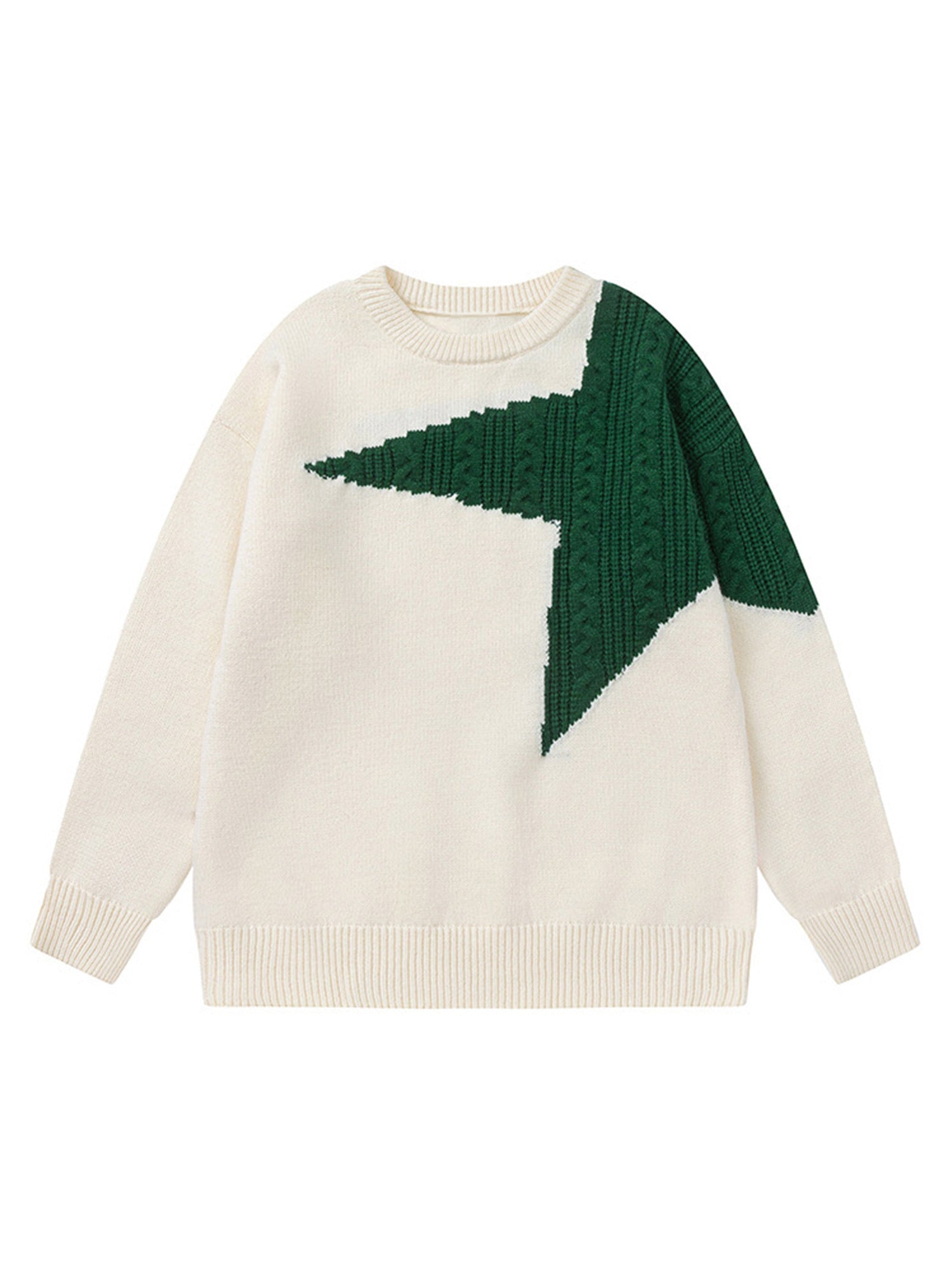 Thesupermade Star Contrast Knit Sweater