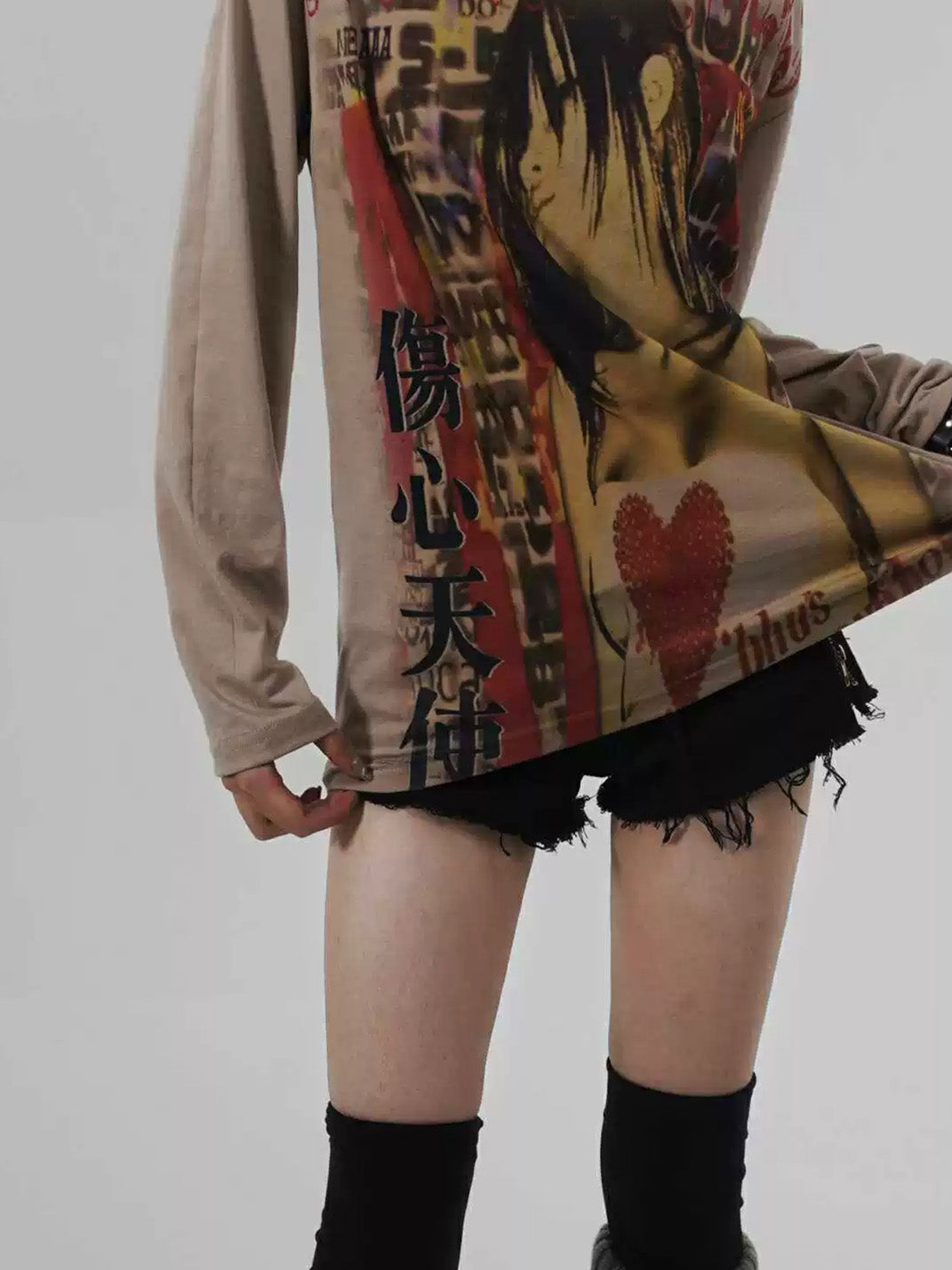 Camel Anime Collage Long-Sleeve Tee — product view 2