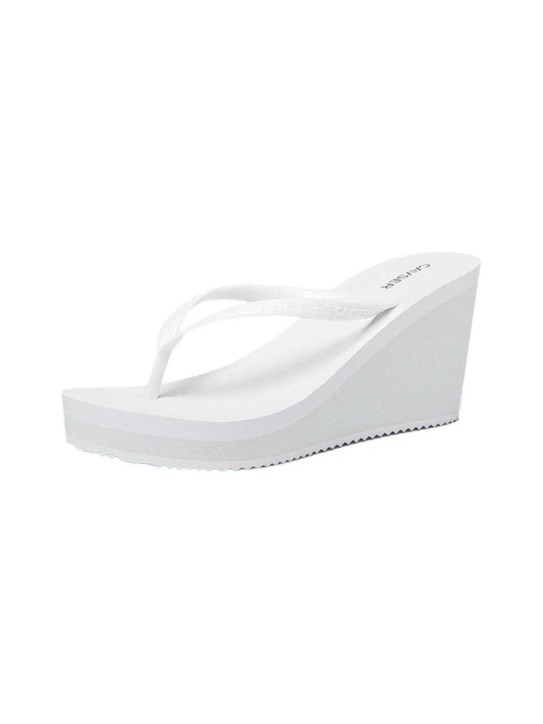 Sculpted High-Wedge Toe-Ring Flip-Flops - View 10