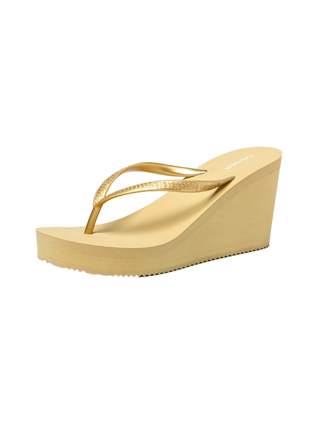 Sculpted High-Wedge Toe-Ring Flip-Flops - View 20
