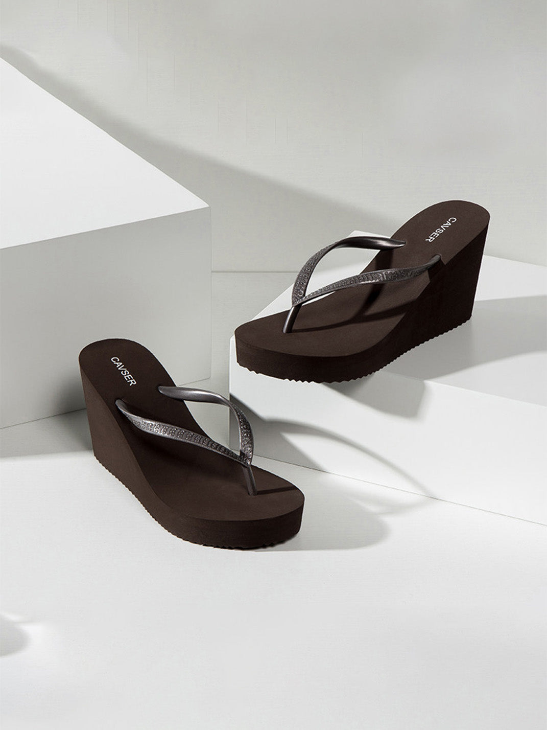 Sculpted High-Wedge Toe-Ring Flip-Flops - View 26