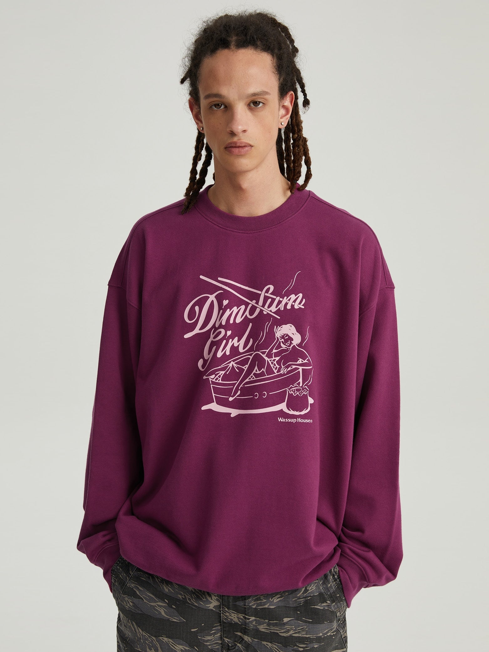 Playful Dim Sum Girl Printed Sweatshirt - chiclara