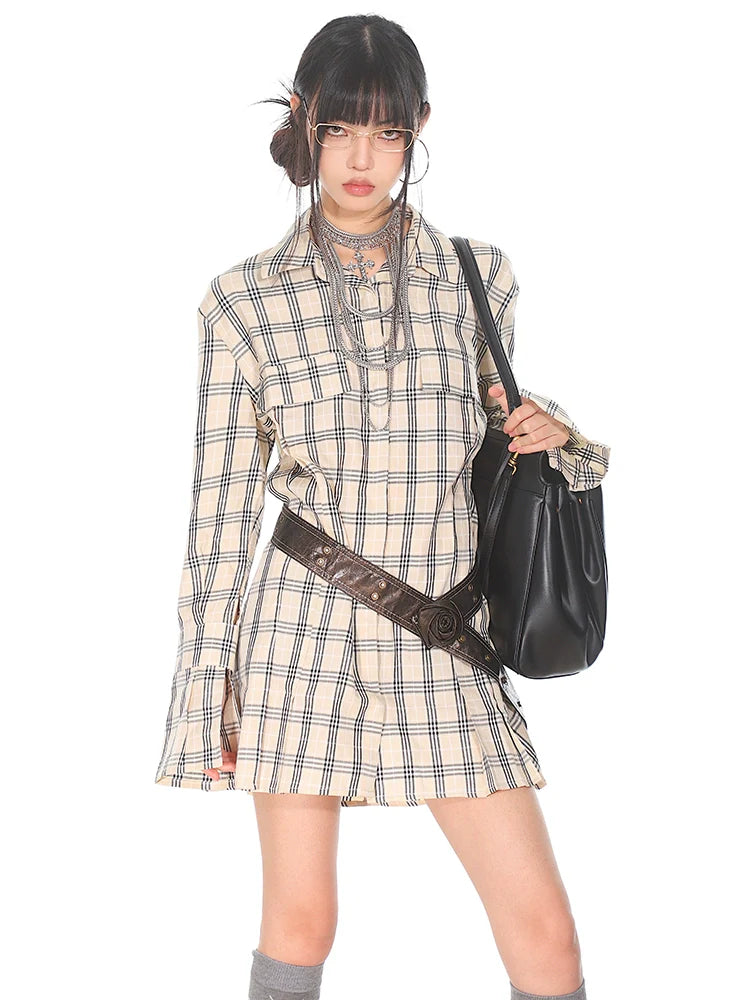 Plaid Oversized Shirt Dress