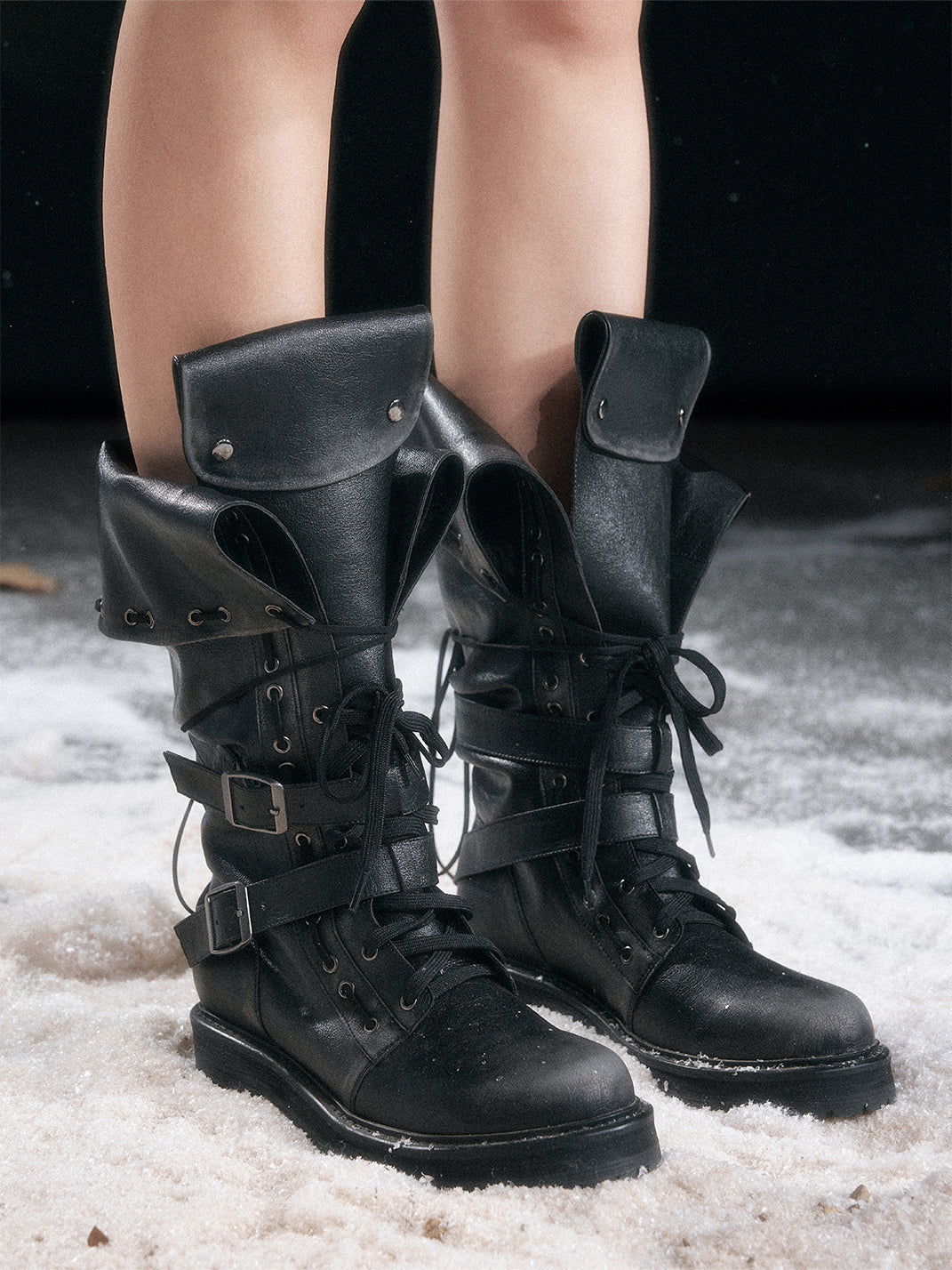 Convertible Eyelet-Strap Riding Boots - View 3