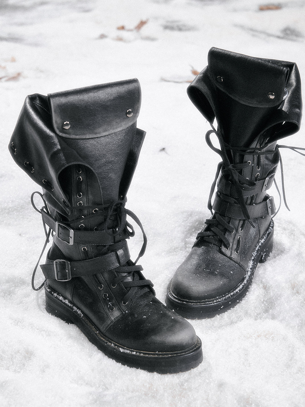Convertible Eyelet-Strap Riding Boots - View 9