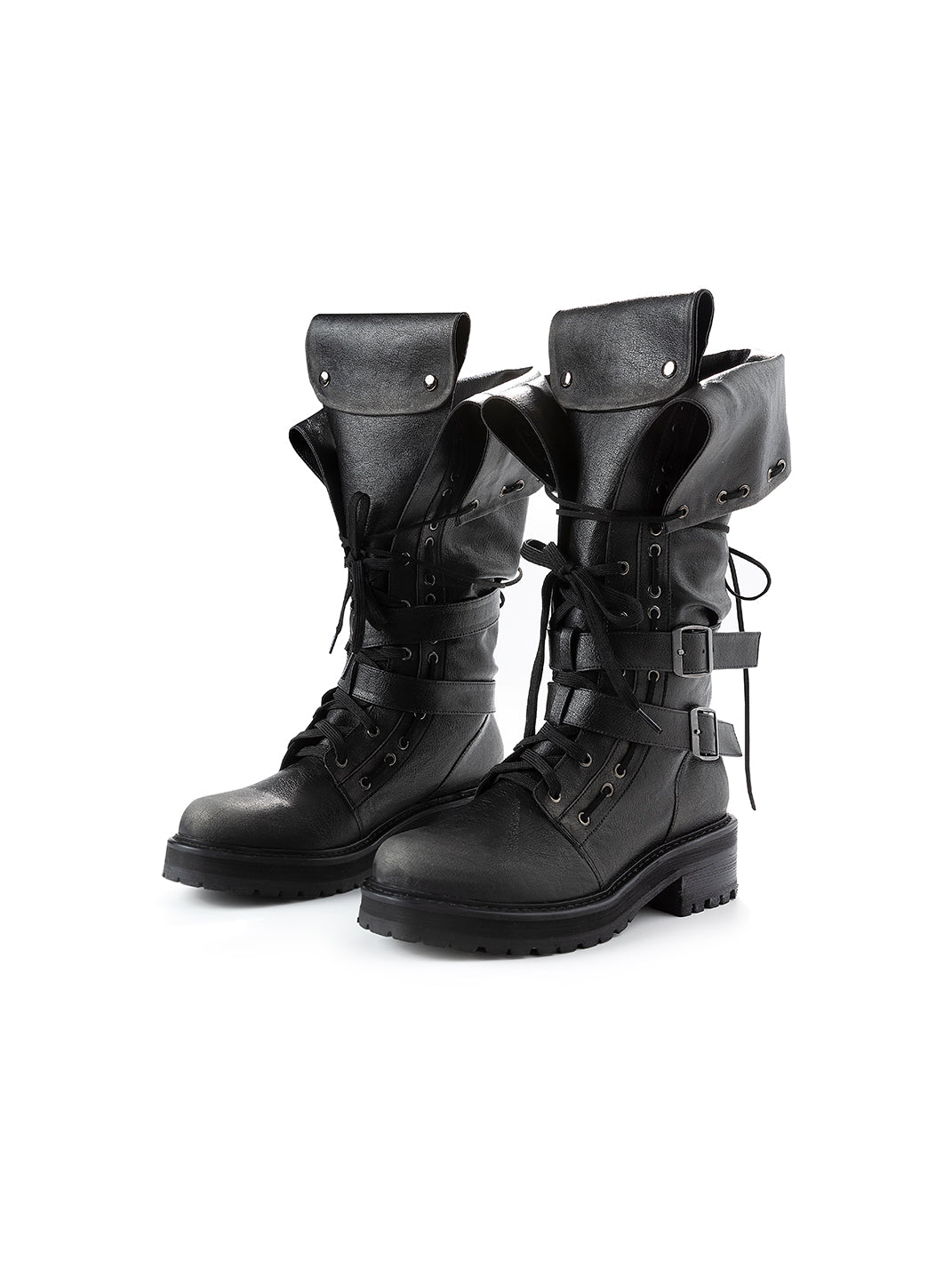 Convertible Eyelet-Strap Riding Boots - View 16