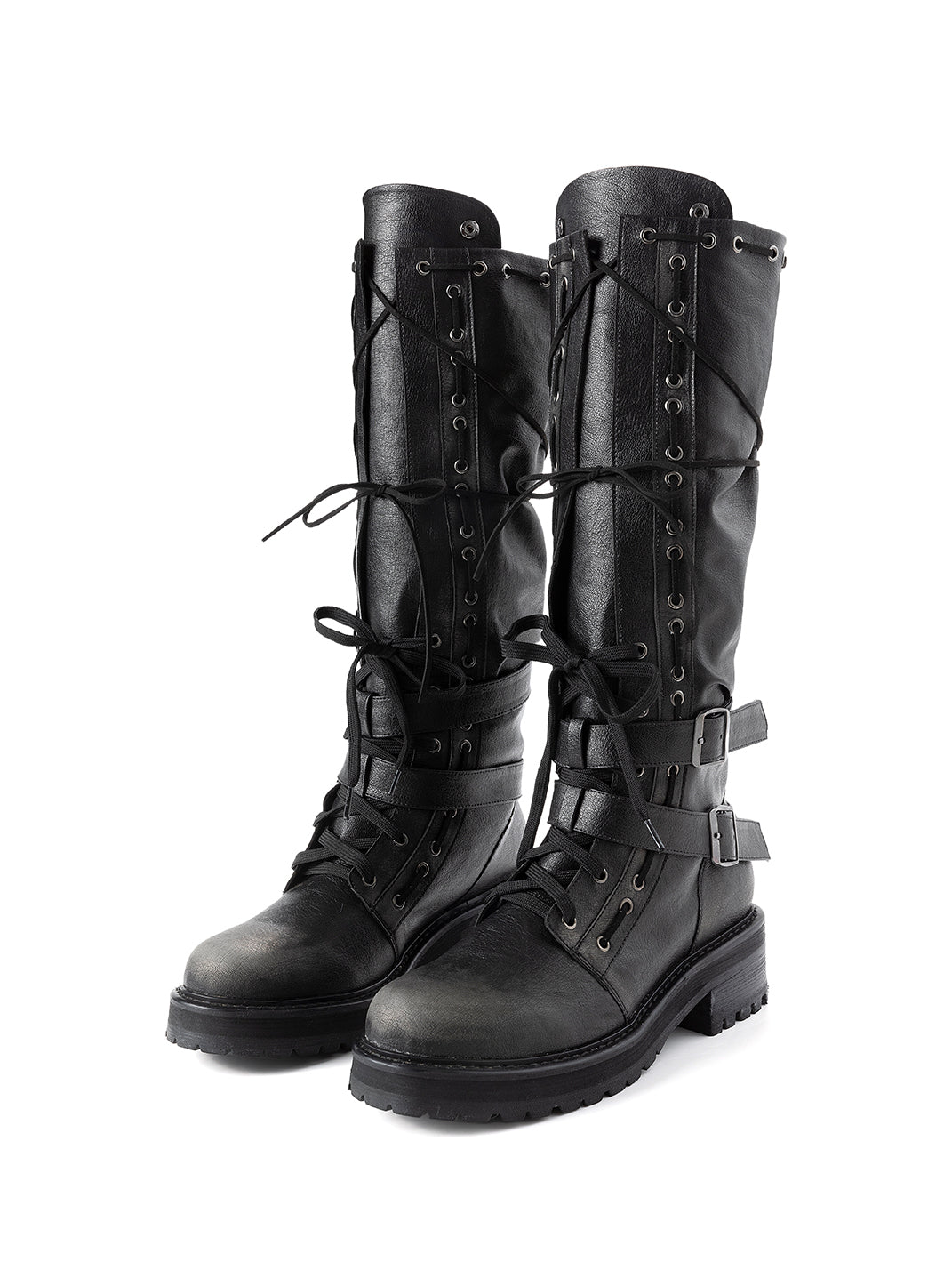 Convertible Eyelet-Strap Riding Boots - View 17