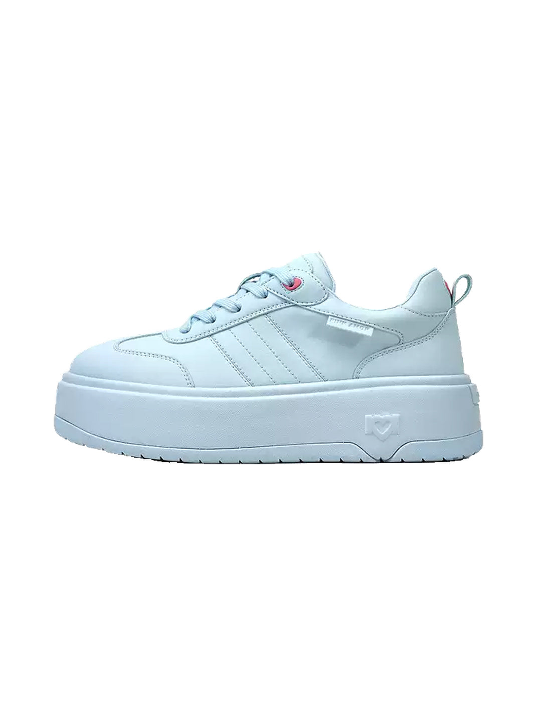 Powder-Blue Heart-Detail Platform Sneakers - view 1